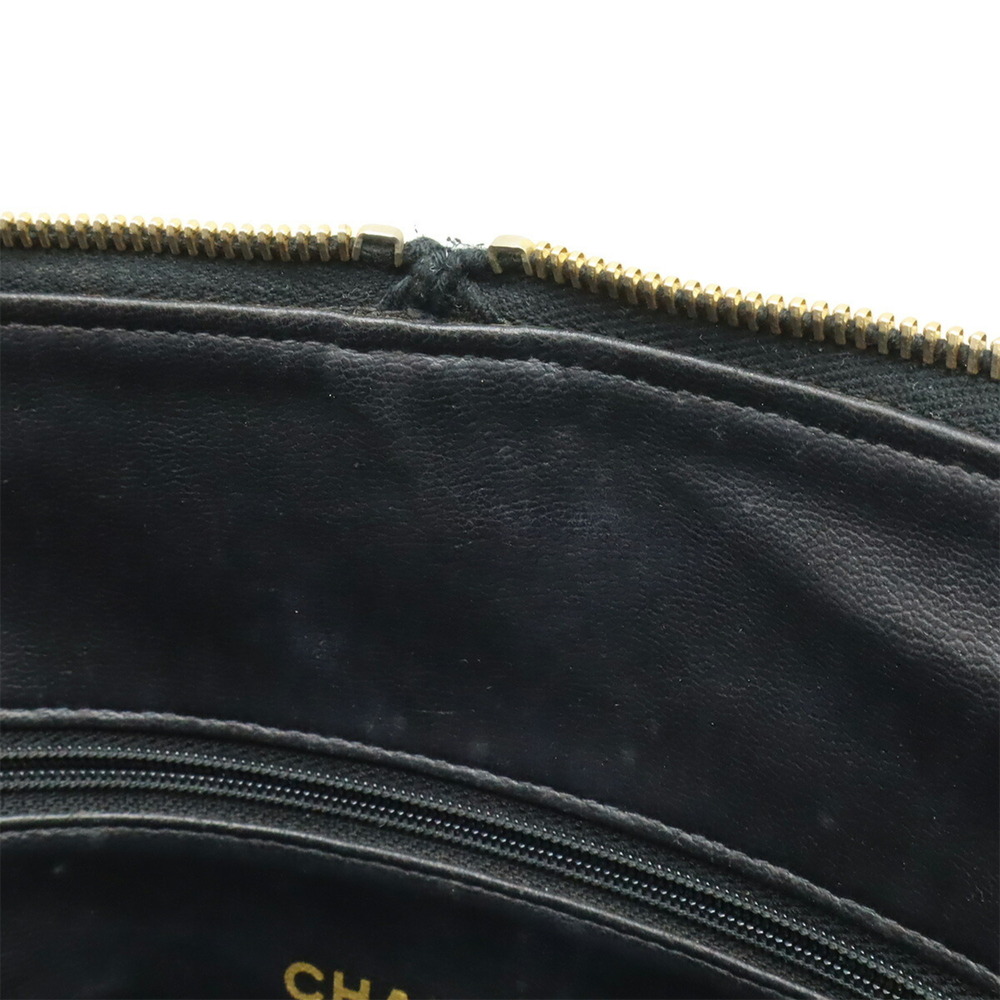 CHANEL Black Caviar Leather Logo Shoulder Bag - Picture 8 of 10